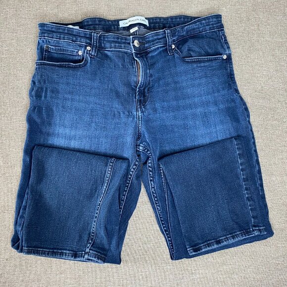 Calvin Klein Slim Fit Denim Jeans Men's 38 x 32 Mid Rise Blue Casual Pants - Picture 3 of 16